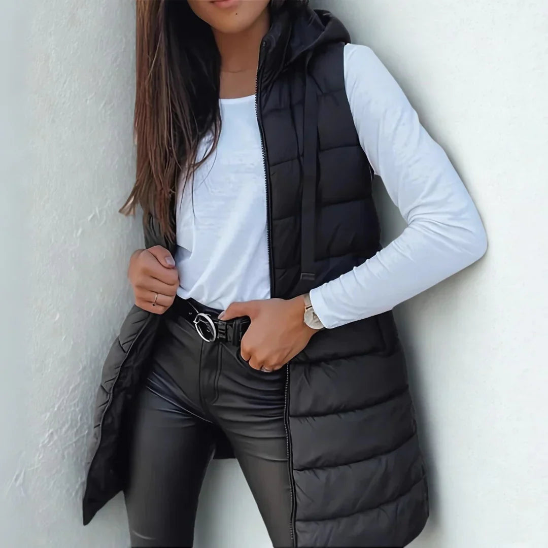 Elora™ | Sleeveless Hooded Puffer Vest