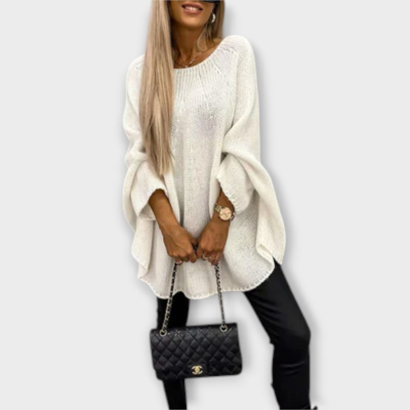 Stylish Women's Sweater with Round Neckline
