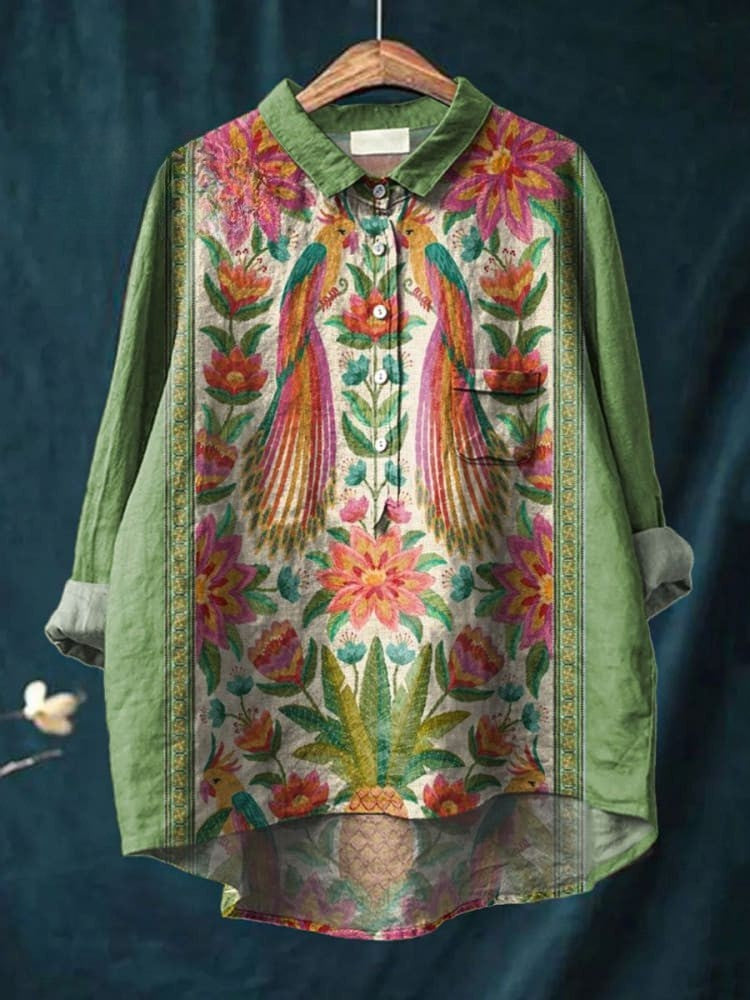 Aya | Tropical Peacock Shirt