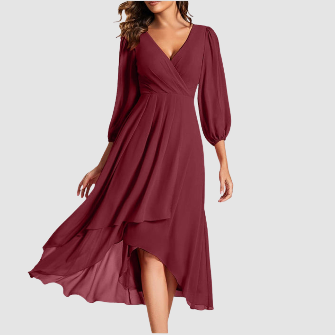 Mia | Elegant V-Neck Long Dress