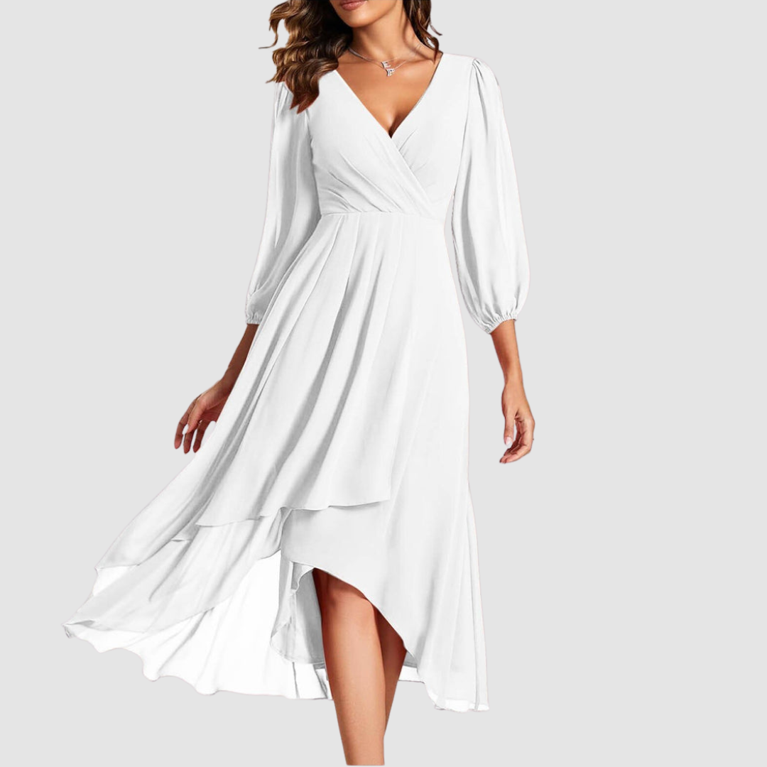 Mia | Elegant V-Neck Long Dress