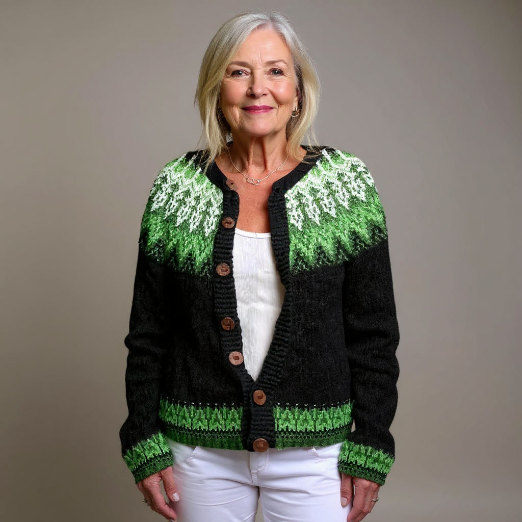 ZIVRA - Retro Icelandic Wool Cardigan