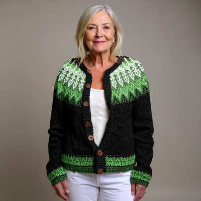 ZIVRA - Retro Icelandic Wool Cardigan