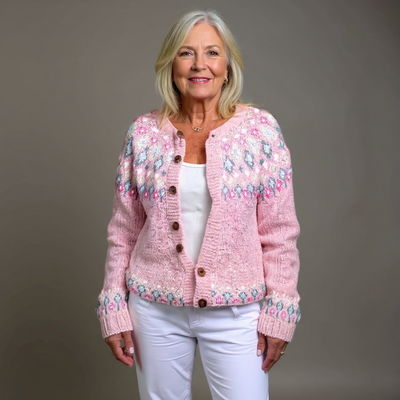 ZIVRA - Cozy Pink Wool Cardigan
